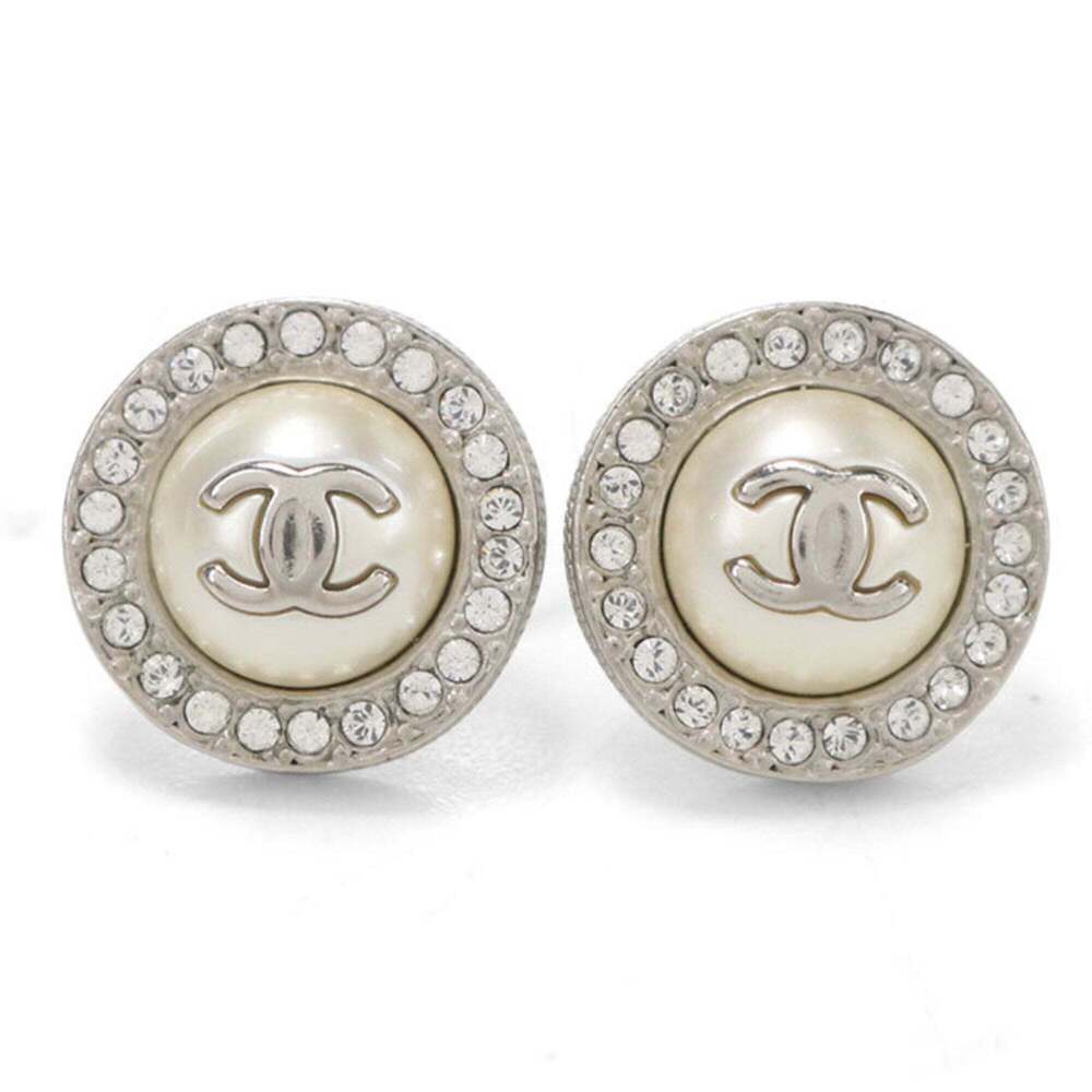 CHANEL Silver Logo Earrings - Picture 1 of 5